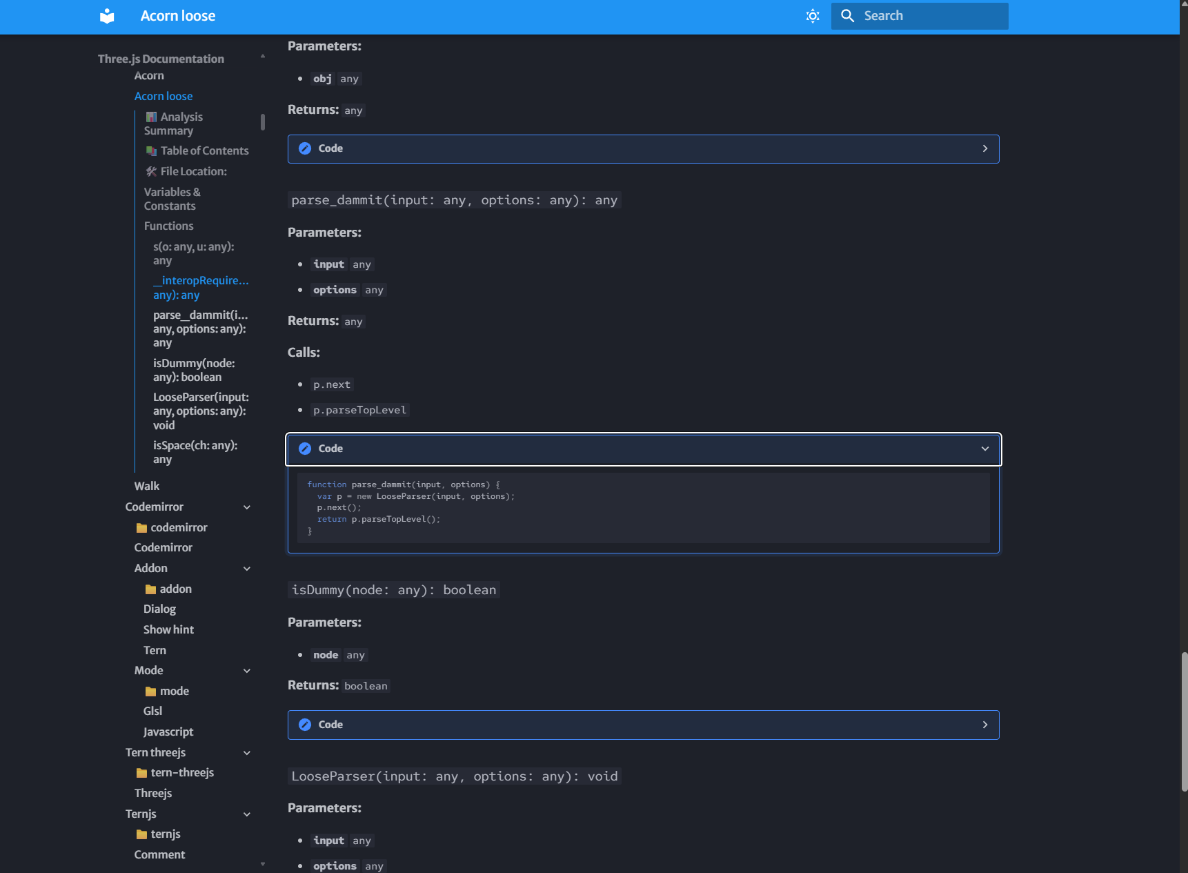 Three.js documentation example